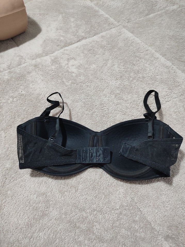 Siyah Minimalist Goth Sütyen - Görsel 3