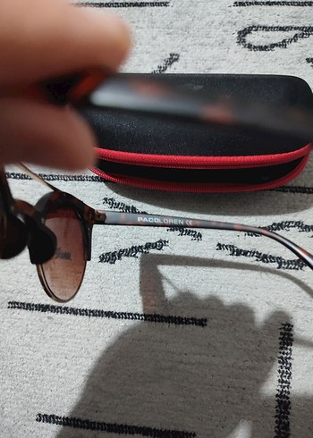 Kadın Kahverengi Retro Güneş Gözlüğü ve Fermuarlı Kılıf - Görsel 5