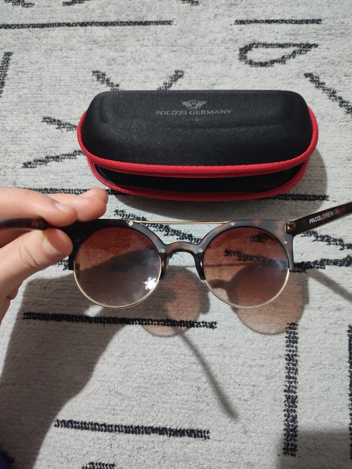 Kadın Kahverengi Retro Güneş Gözlüğü ve Fermuarlı Kılıf - Görsel 4