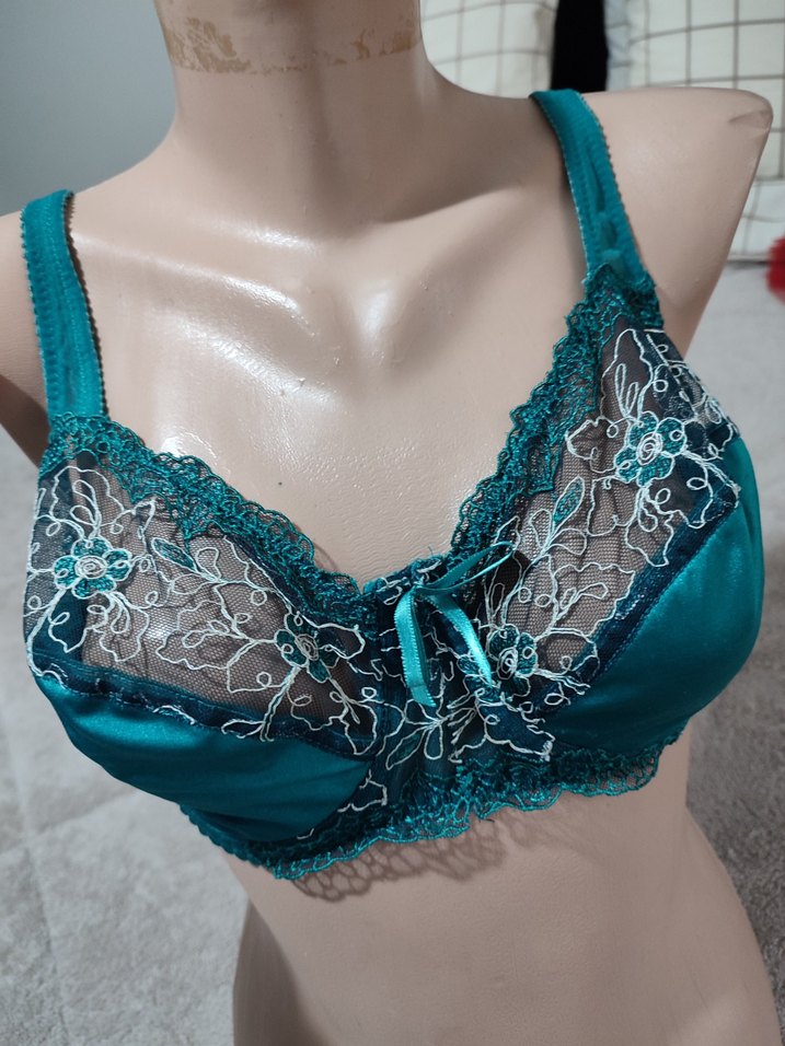 Turkuaz İşlemeli Parlak Bohem Sütyen - Görsel 2