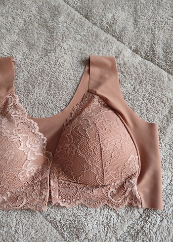 Bej Dantel Detaylı Rahat Sütyen - Görsel 2