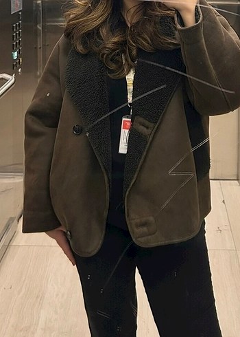 Kürk Detaylı Siyah Kadın Deri Ceket - Görsel 5