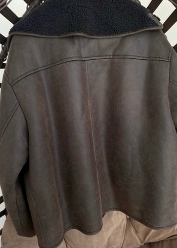 Kürk Detaylı Siyah Kadın Deri Ceket - Görsel 4