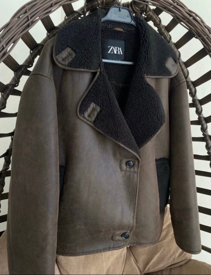 Kürk Detaylı Siyah Kadın Deri Ceket - Görsel 2