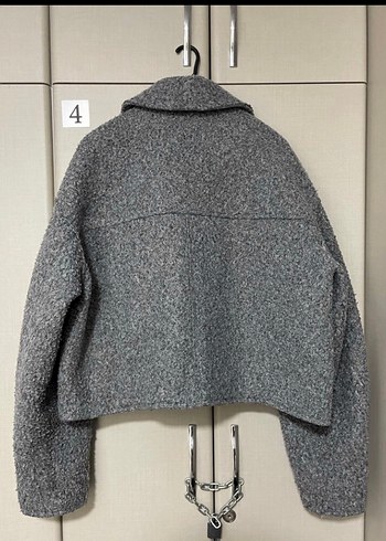 Gri Fermuarlı Midi Kadın Kaban - Görsel 2