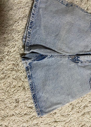 Bohem Stil Gri Mini Kot Şort - Görsel 2