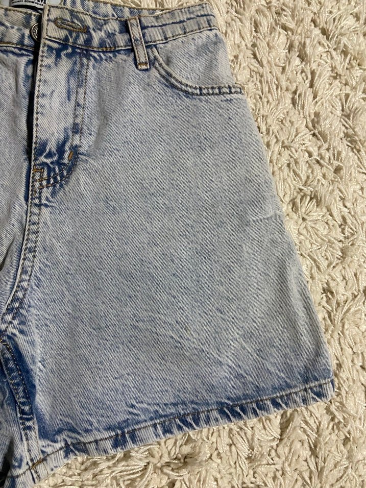 Bohem Stil Gri Mini Kot Şort - Görsel 3