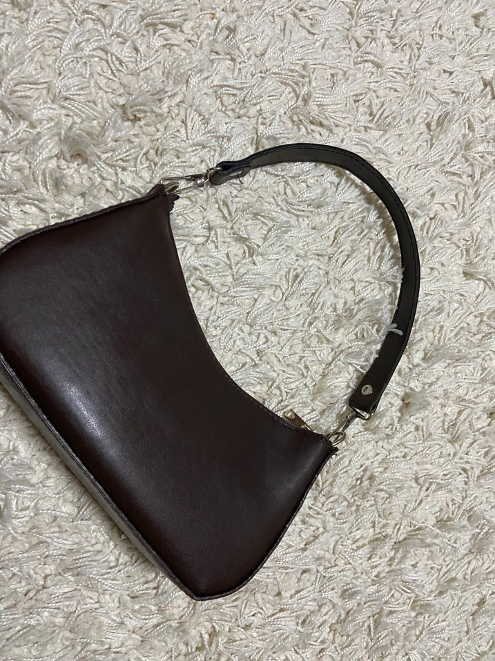 Kahverengi Parisian Desenli Deri Kadın Çanta - Görsel 3