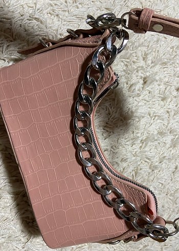 Zincir Detaylı Kahverengi Deri Kadın Çanta - Görsel 2