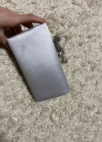 Beyaz Tüylü Kadın Abiye Portföy Çanta - Görsel 2