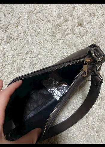 Kahverengi Deri Baskılı Kadın El Çantası - Görsel 2