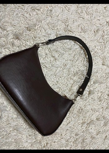 Kahverengi Deri Baskılı Kadın El Çantası - Görsel 3