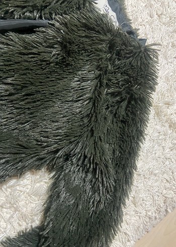 Gri Kadın Suni Kürk Midi Ceket - Görsel 2