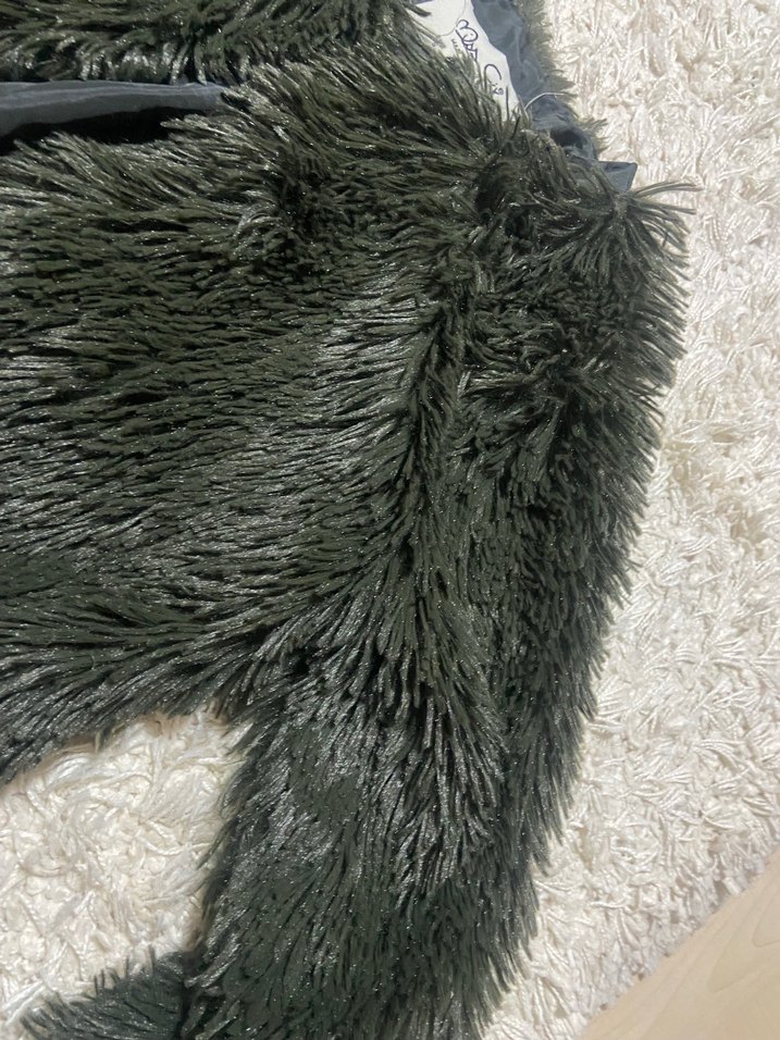 Gri Kadın Suni Kürk Midi Ceket - Görsel 2