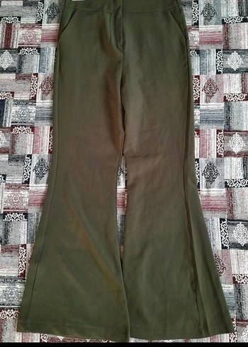 Haki renk kadın pantolon - Görsel 4