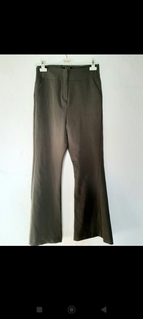 Haki renk kadın pantolon - Görsel 2