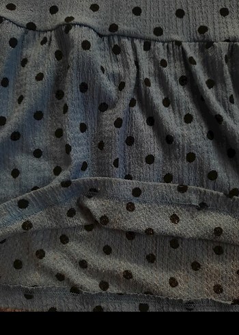 puantiyeli mavi uzun elbise - Görsel 6