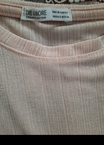 pudra renkli Kolsuz Mini Kadın Bluz - Görsel 4