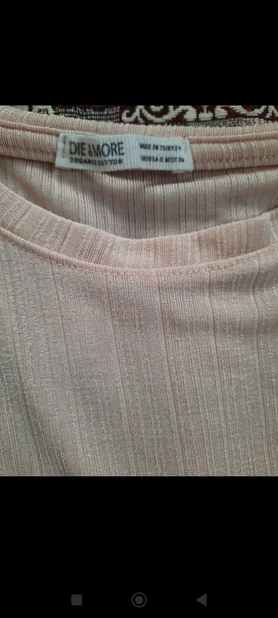 pudra renkli Kolsuz Mini Kadın Bluz - Görsel 4