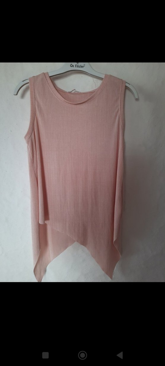 pudra renkli Kolsuz Mini Kadın Bluz - Görsel 3