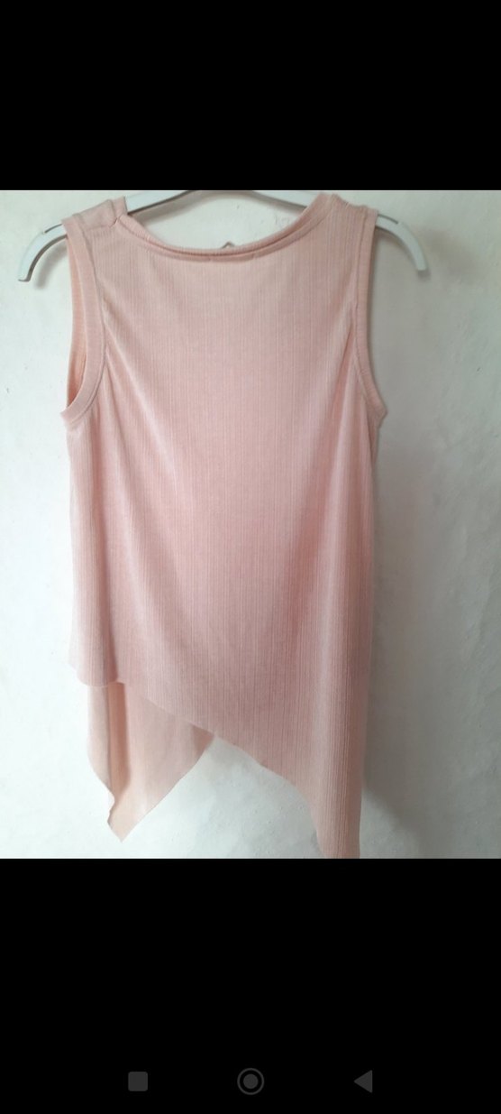 pudra renkli Kolsuz Mini Kadın Bluz - Görsel 2