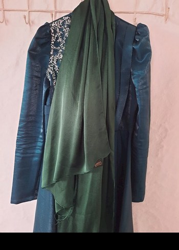 tesettür abiye elbise -saten-hızlı kargo - Görsel 11