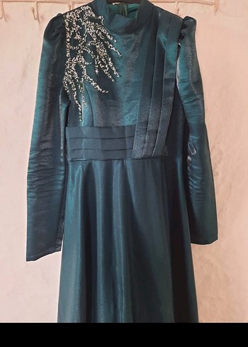 tesettür abiye elbise -saten-hızlı kargo - Görsel 4