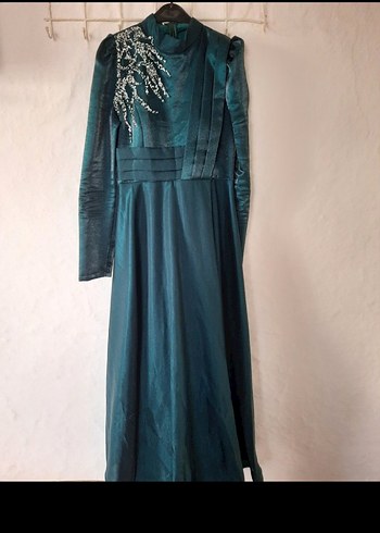 tesettür abiye elbise -saten-hızlı kargo - Görsel 2