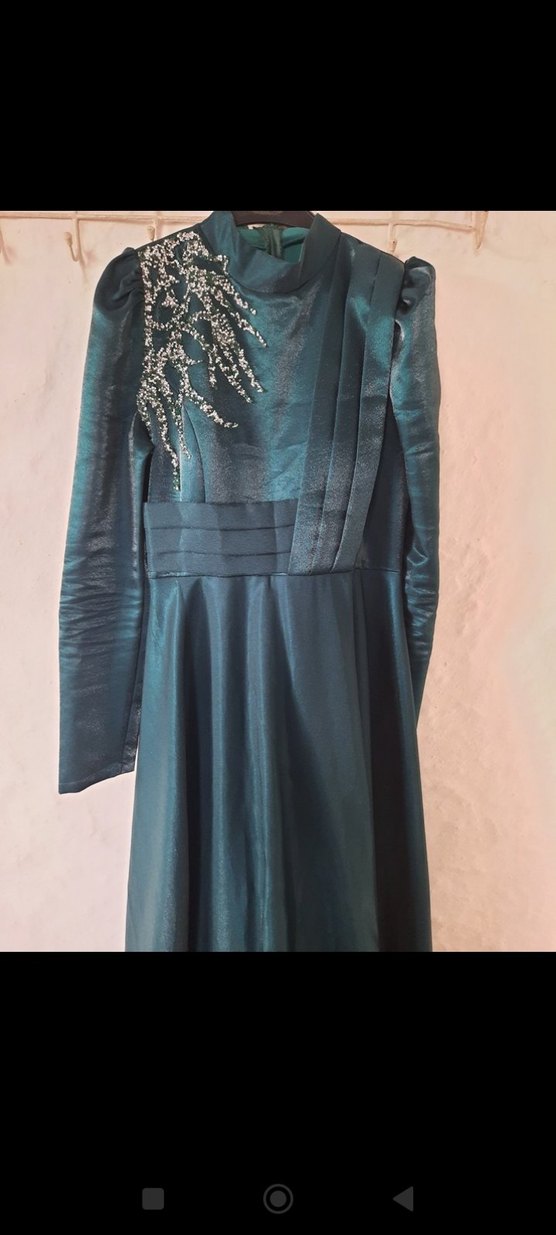 tesettür abiye elbise -saten-hızlı kargo - Görsel 3