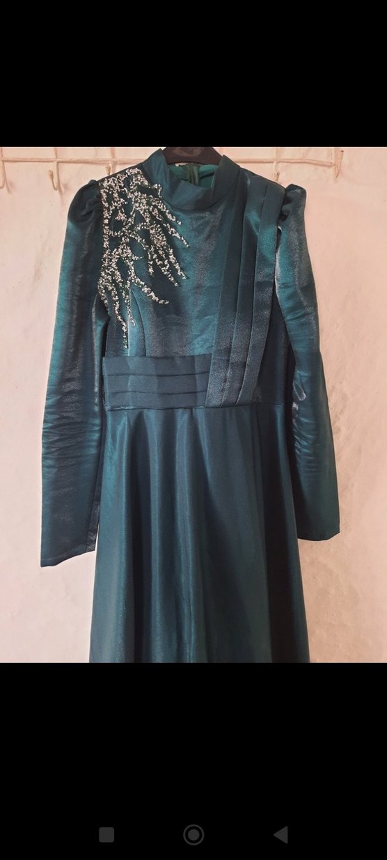 tesettür abiye elbise -saten-hızlı kargo - Görsel 4