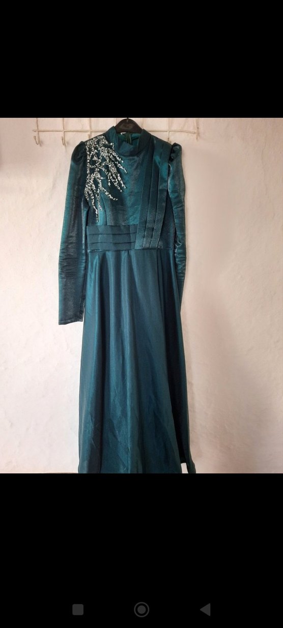 tesettür abiye elbise -saten-hızlı kargo - Görsel 2