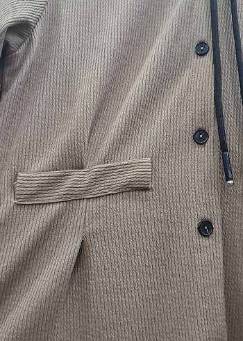 Bej Düğmeli Kadın Keten Gömlek - Görsel 2