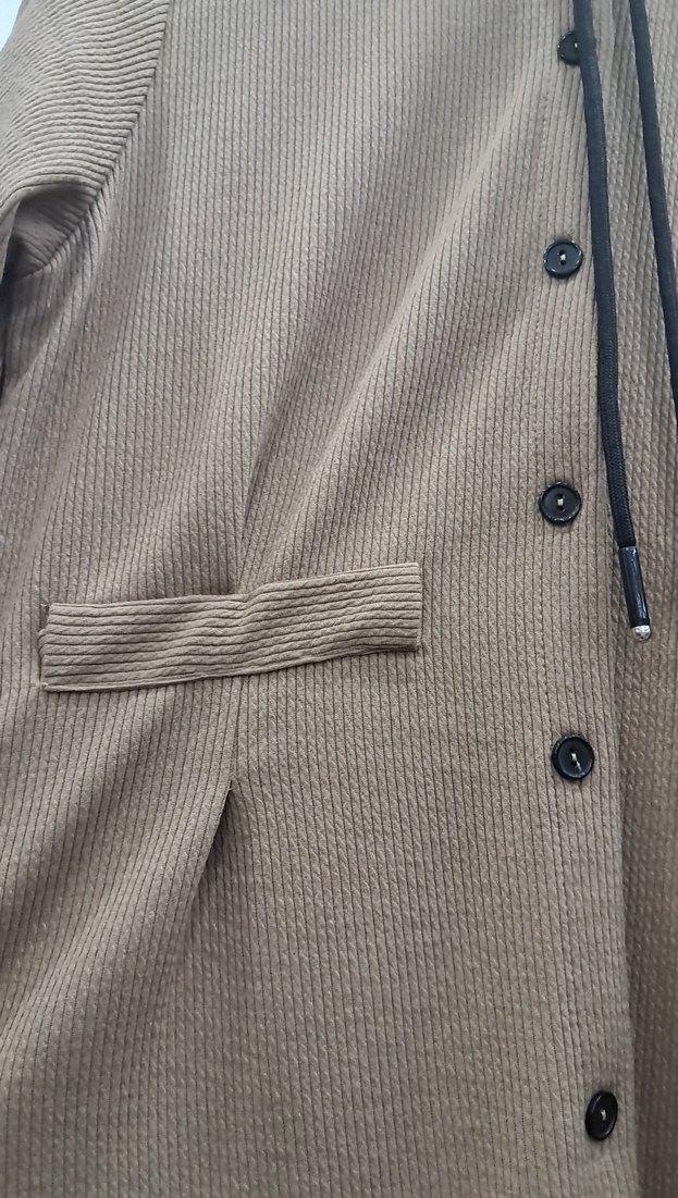 Bej Düğmeli Kadın Keten Gömlek - Görsel 2