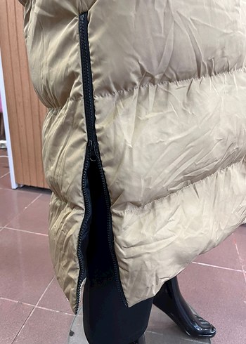 Bej Uzun Kadın Kışlık Mont Kürklü - Görsel 2