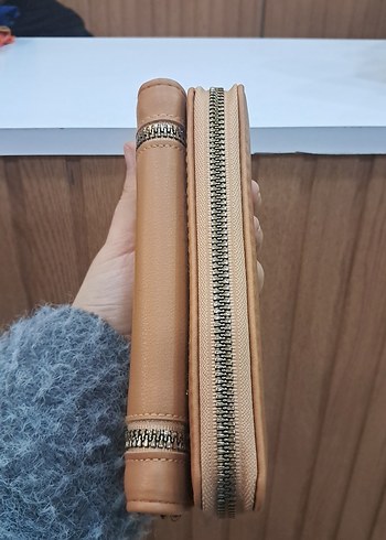 Bej Fermuarlı Kadın Cüzdanı - Görsel 3