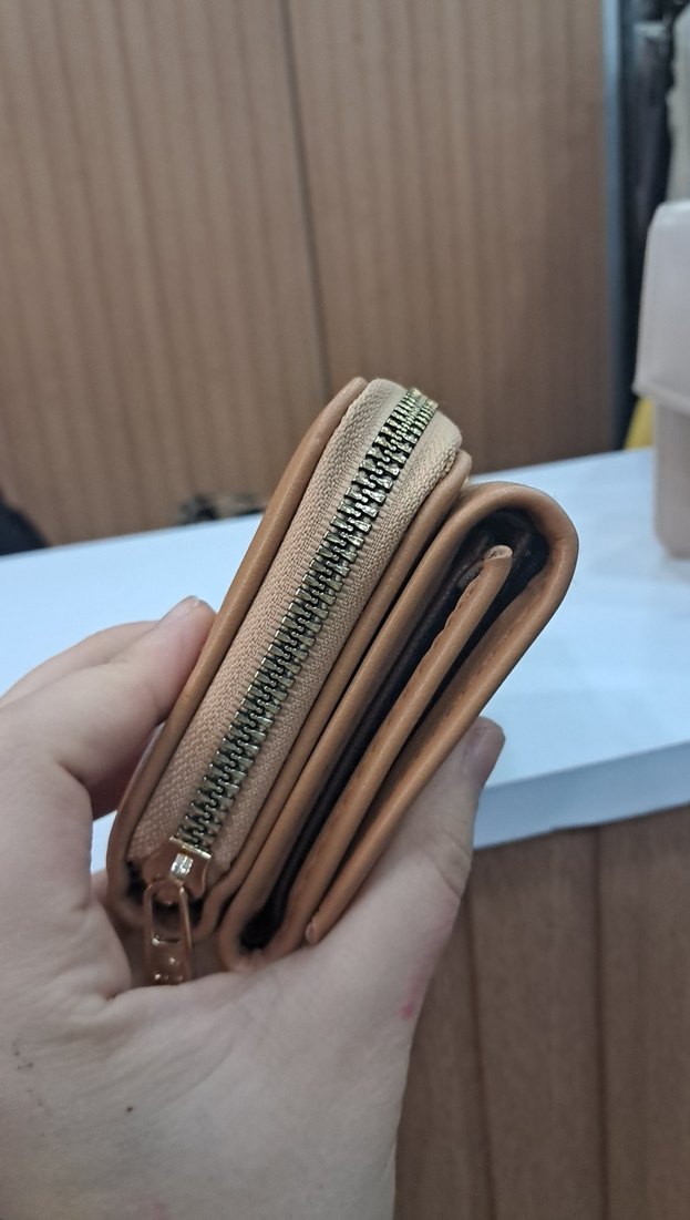 Bej Fermuarlı Kadın Cüzdanı - Görsel 2