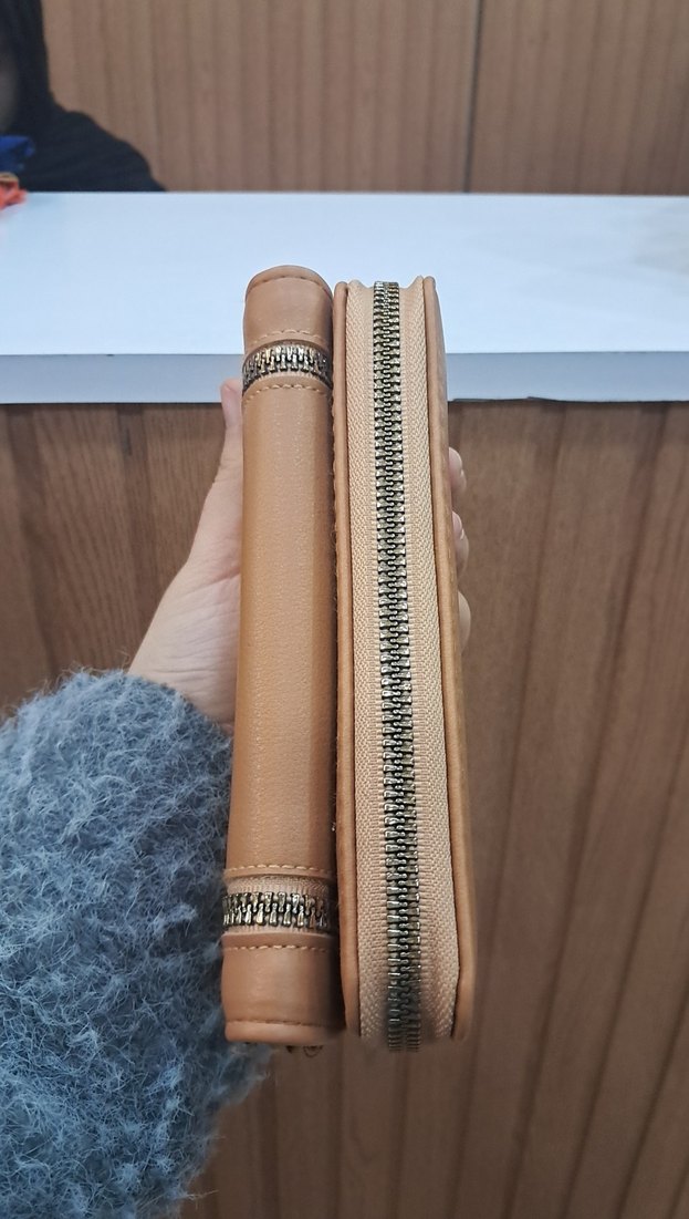 Bej Fermuarlı Kadın Cüzdanı - Görsel 3