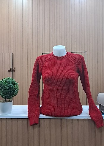 Bej Triko Kadın Kazak, Bisiklet Yaka, Uzun Kollu - Görsel 6