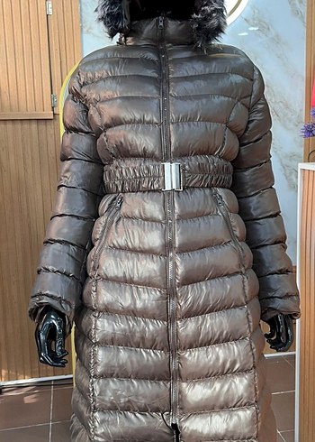 Kahverengi Kürklü Kadın Deri Kaban - Görsel 2