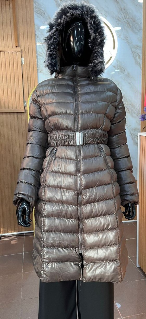 Kahverengi Kürklü Kadın Deri Kaban - Görsel 2