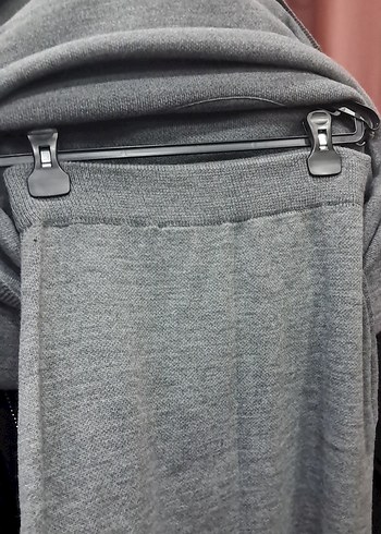 Gri Uzun Kollu Boğazlı Örgü Kadın Kazak Takım - Görsel 3