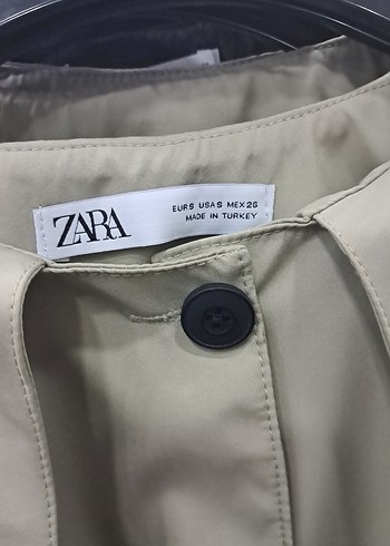 Bej Mini Kadın Ceket, Düğmeli, Notch Yaka - Görsel 3