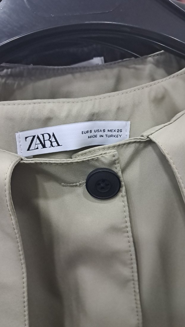 Bej Mini Kadın Ceket, Düğmeli, Notch Yaka - Görsel 3