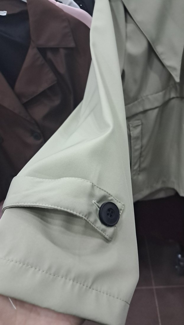 Bej Mini Kadın Ceket, Düğmeli, Notch Yaka - Görsel 2