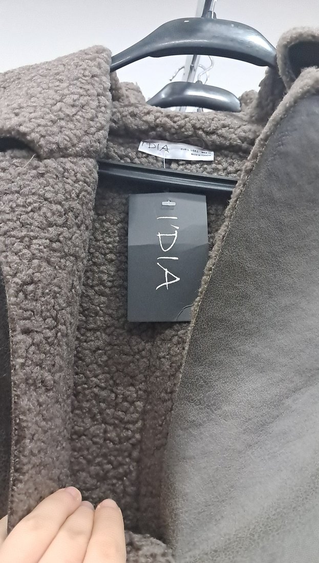 Kürk Detaylı Kahverengi Deri Kadın Ceket - Görsel 4