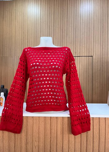 Kadın Bej Örgü Mini Kazak - Görsel 2