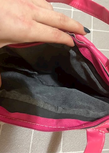 Fermuarlı Pembe Kadın Çanta - Görsel 3