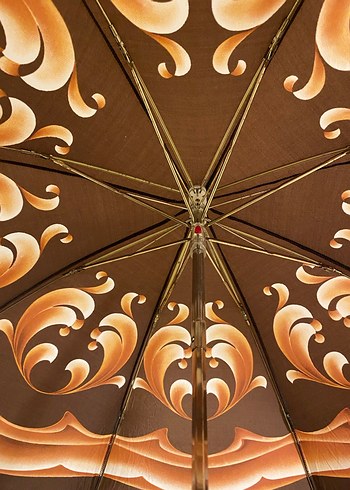 Kahverengi Vintage Kadın Şemsiye - Görsel 2