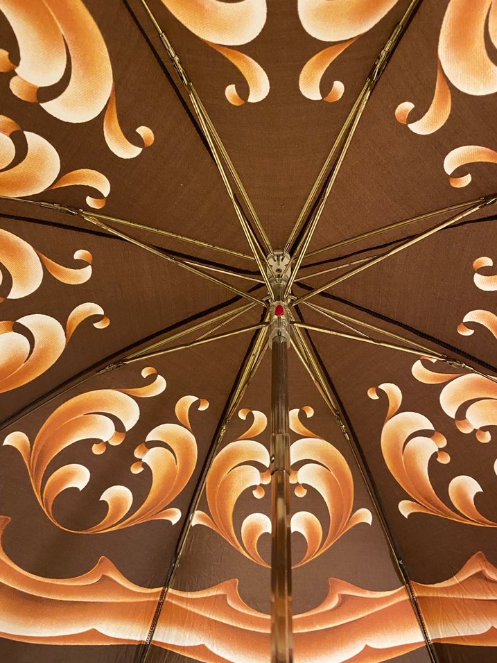 Kahverengi Vintage Kadın Şemsiye - Görsel 2