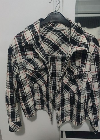 Gri Kareli Düğmeli Mini Kadın Gömlek - Görsel 3